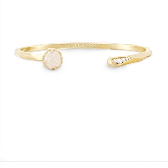 NWT Kendra Scott RARE & RETIRED Ashlee Bracelet Yellow Gold & Iridescent Drusy! - Picture 8 of 16